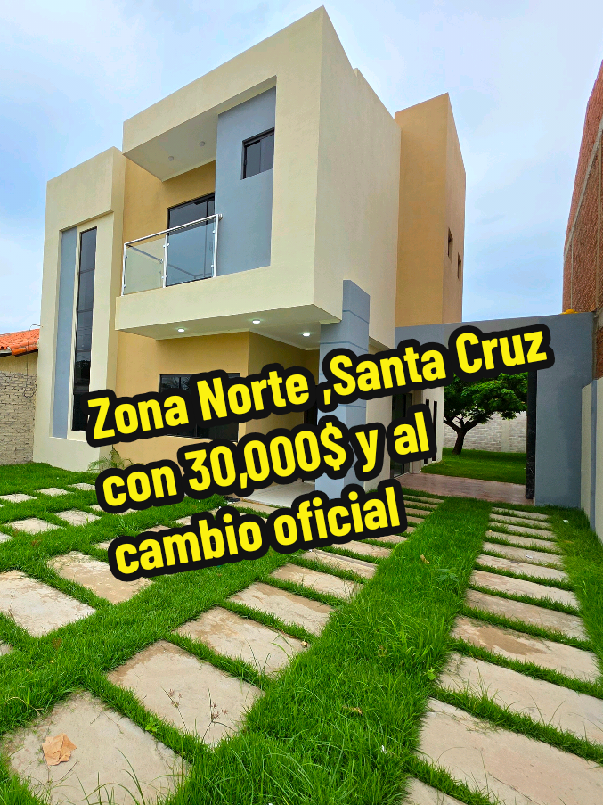 Grande y hermosa casa en venta a estrenar zona Norte 📍 Av banzer km 8 1/2   en la URB Palmas del Norte, casa con : Terreno de 300 M² Construccion de 176 M² ✅️Planta baja - Living-Comedor - Estudio o 4ta habitacion  - Baño de visita completo - Cocina con mesones  - Área social con Churrasquera y mesones  - Área  de dependencia de Servicios con baño y habitación  - Patio amplio posterior con césped  - Garaje para 2 vehículos ✅️Planta alta - 1 Suite con vestidor, baño privado y balcon - 2 Habitaciones con baño a compartir.  Todos los baños cuentan con Box de baño. Casa con solidos cimientos bien reforzada lista para entrega inmediata.  Valor 135.000 Dólares ( T/C al Oficial )      📲Escríbenos al WhatsApp  para programar tú visita o para mayor información  Cel:70442808 - 69025717 #creatorsearchinsights  #santacruz  #viviendas  #zonanorte  #casa 