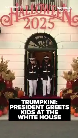 President Donald Trump and First Lady Melania Trump host an annual Halloween celebration on Thursday. Both the president and the first lady handed out candy to children in front of the White House. #president #politics #donaldtrump #halloween #candy 
