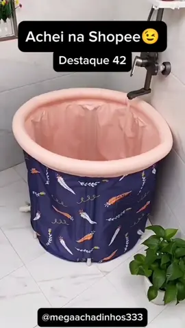 Link nos comentários⬇️ Achei na Shopee essa banheira dobrável portátil para adulto. SHOPEE criado o pobre de classe alta todos os dias😉✨ #viral #foryou #banheira #shopee 