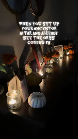 When you set up your ancestor altar and already see the orbs coming in #psychicmedium #smallcreator #psychicreading #ancestors #spiritguides 