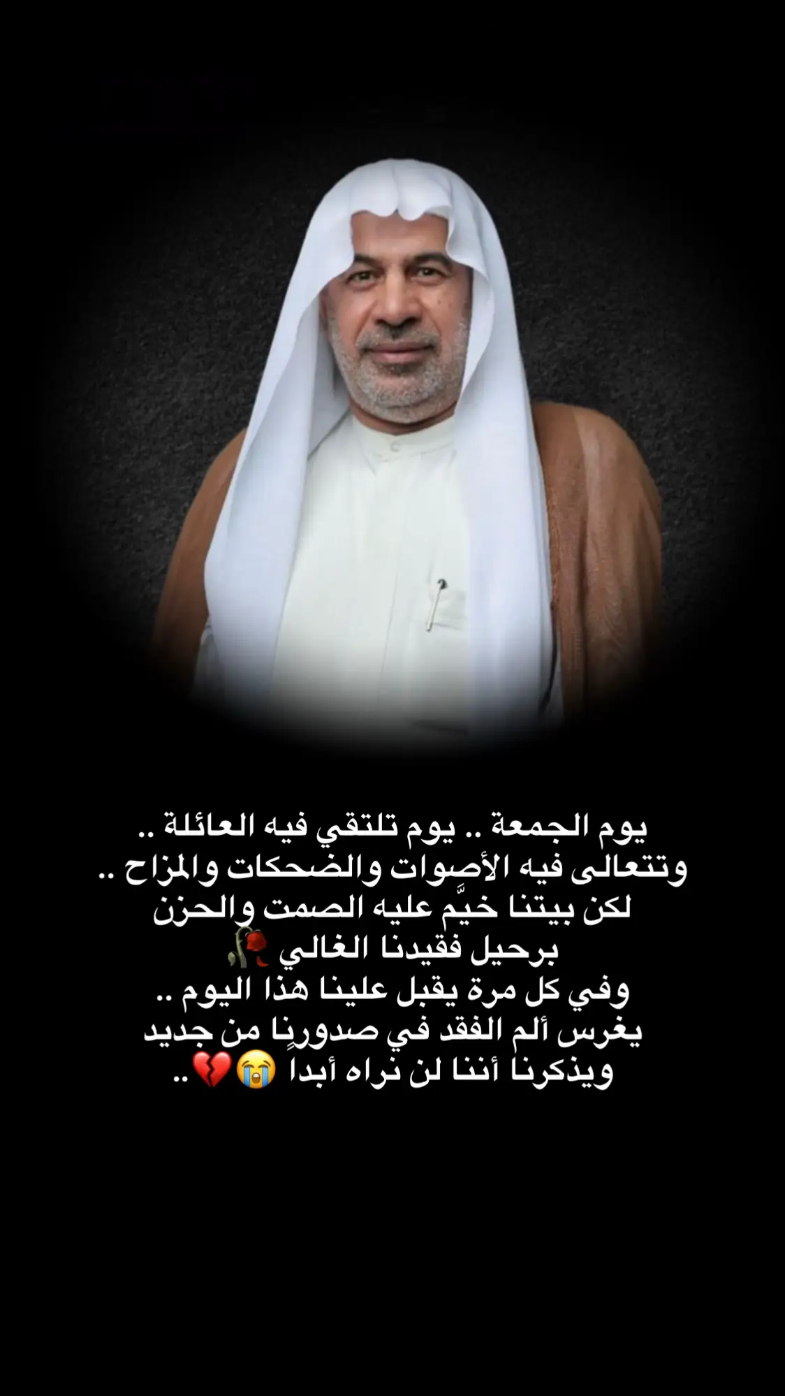 اللهم ارحم والدي واغفر له واعفو عنه  واسكنه فسيح جناتك واحشره مع نبينا محمد وآله الطيبين الطاهرين