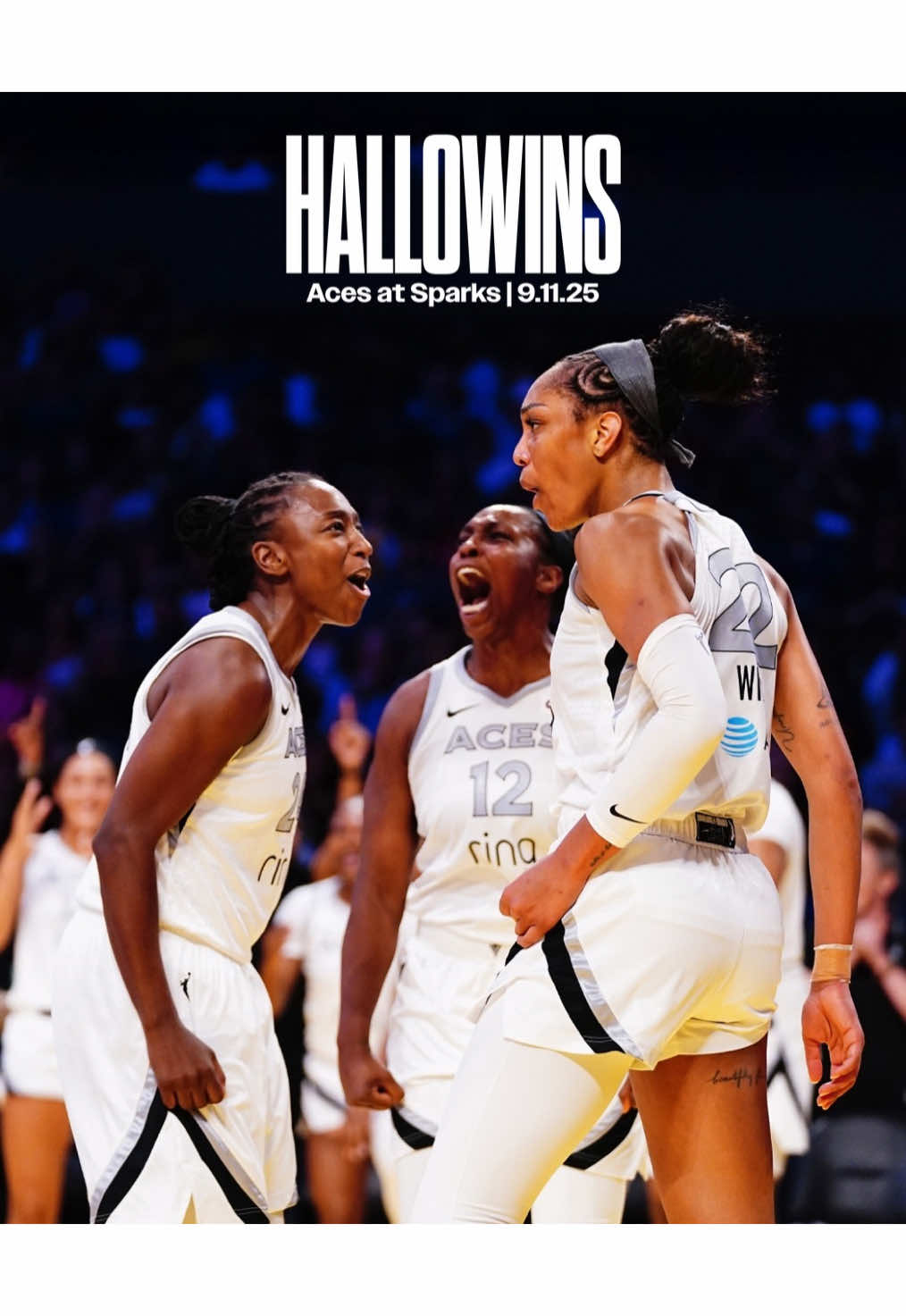We had a scary good time for this Hallo𝘄𝗶𝗻 🤗 The 22 triples marked the most three-pointers made in a single regular season game in league history 👌 #ALLINLV #WNBA #LVAces
