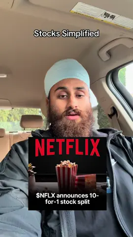 Stock splits don’t necessarily make you richer, they just slice the same pie smaller.  *Not Financial Advice* #investing #stocks #stockmarket #finance #netflix 