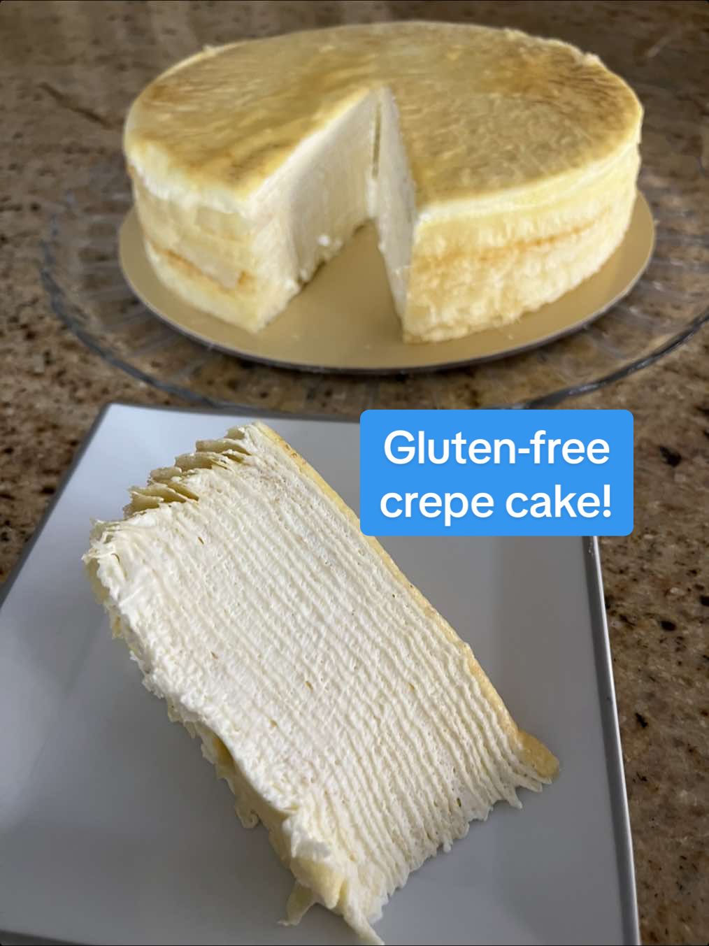 #glutenfree crepe cake!!! Too good #fyp #glutenfreecake #crepecake #ladymcakes 