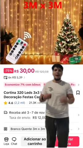 cortina luzes de Natal com controle #natal #luzes #cortina #tiktokshop 