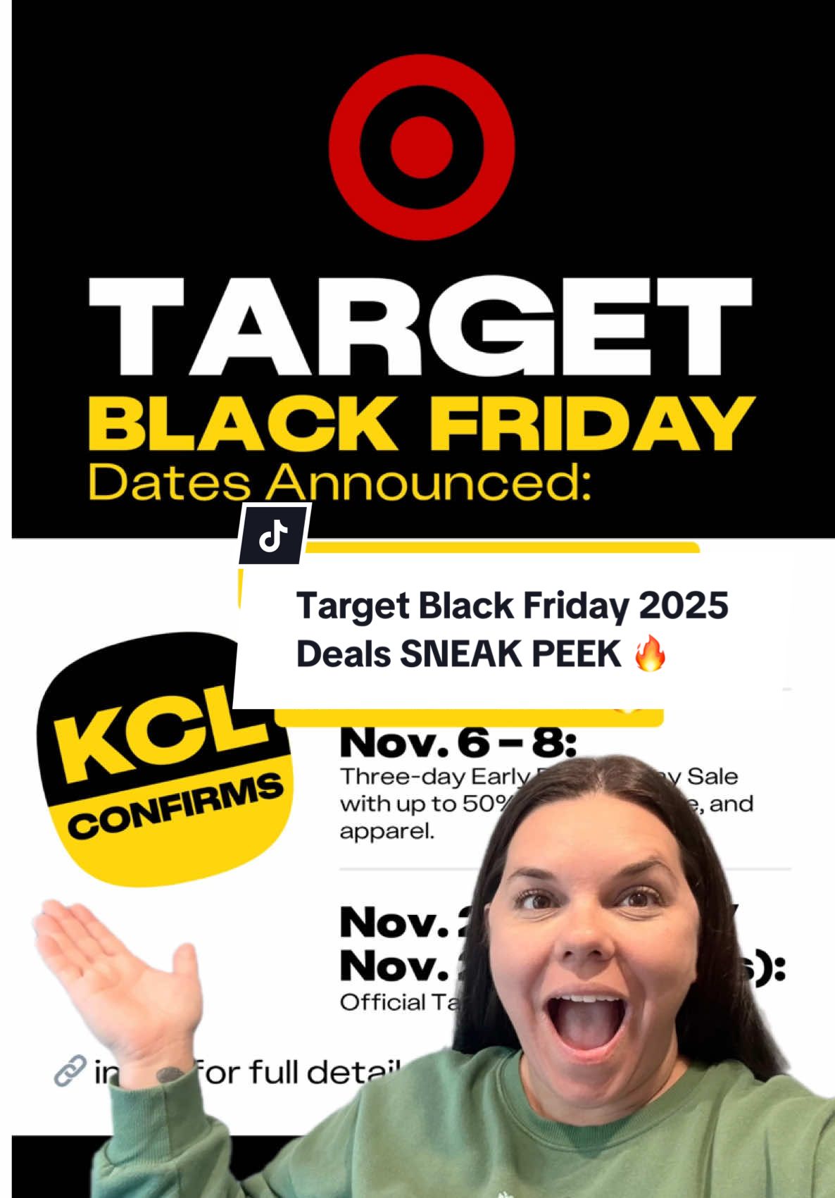 🚨 Target BLACK FRIDAY 2025: Deals on groceries, toys, apparel, and Target’s famous bedsheets  — it’s all coming! 🚨@target  Target’s Early Black Friday kicks off Nov. 1, with weeklong deals every Sunday and up to 50% off select toys, 40% off Lego, pajamas, and more. The main Black Friday event then begins online on Nov. 27 and in stores on Nov. 28.  Here’s what to watch for:  🛒 Deals on pantry staples, snacks, paper goods, cleaning supplies  🧸 Up to 50% off select toys (Barbie, FAO Schwarz, Hot Wheels) 🔌Up to 50% off small appliances & floorcare 🧱 40% off Lego sets 🧺 40% off holiday sheets 🎄 40% off holiday decor and lights 🎧 Up to 40% off tech, including headphones, TVs, and wearable tech Plus, Deal of the Day is back, and Holiday Price Match runs Nov. 1 - Dec. 24 to guarantee the lowest price. And don’t forget: Target Circle Card holders save an extra 5%! Head to the link in our bio for the full breakdown. What deal do you want to see at Target this year? 👇 #TargetBlackFriday #BlackFridayDeals #TargetDeals #BlackFriday2025 #KrazyCouponLady