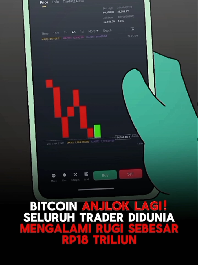 bitcoin anjlok terus! seluruh trader mengalami rugi 18Triliun. #cryptowave #gabrielrey #fyp 