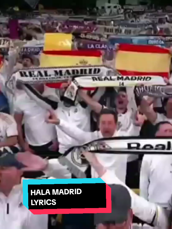 HALA MADRID LYRICS AND TRANSLATION 🤍🖤 #realmadrid #viral #halamadrid 