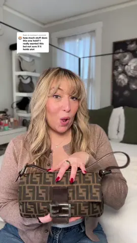 Replying to @meemaw let’s do a little what’s in my bag and see how much fits into a 2000s vintage Fendi baguette! TL:DR she’s spacious and holds a lot lol. #fendibaguette #vintagebag #fendibag #whatsinmybag #whatsinmypurse 