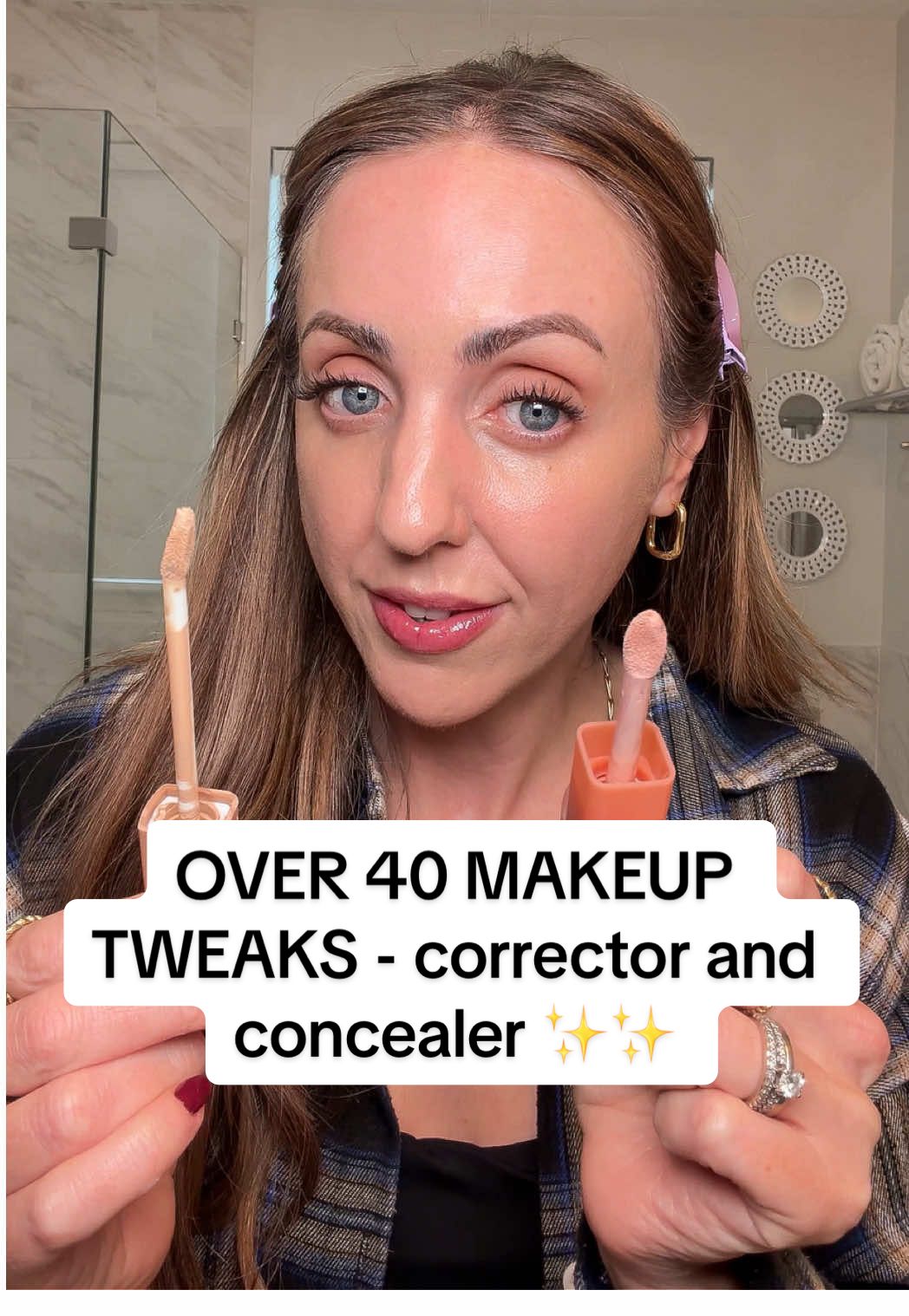 Replying to @Biu’s View💄Asian Beauty Tips Color corrector + concealer ✨ I’m going to start sounding like a broken record by the end of this series. Just like our foundation, we are applying way too much concealer. The makeup girlies swipe it all over, but if you’re over 40, it’s a good idea to start being more precise. The under eye is such a tough area to work with, so we need to treat it a little differently than we did in the last decade of our life. I typically go for a peach color corrector because it cancels out my under eye circles better than using a pink tone, but you may need to experiment with this to find the best color corrector for your skin tone! I wish I had more time to go into this more in-depth, but I’m trying to keep this video as short as possible. Let me know if you need help with this! Do you typically reach for a brighter concealer? How’s that working out for you over 40? I feel like the old rule of “choose a concealer 1-2 shades lighter than your skin tone” CAN make things look worse under the eye. These aren’t “hard” tweaks, but they’re worth trying! Next up in this series: layering your color products (bronzer, blush, etc.)! What are we thinking of this Over 40 Makeup Tweaks series? Please let me know if there’s anything else you’re struggling with, and I can make a dedicated video!  #over40makeup #makeupover40 #over40makeup #beautyover40 #over40club 