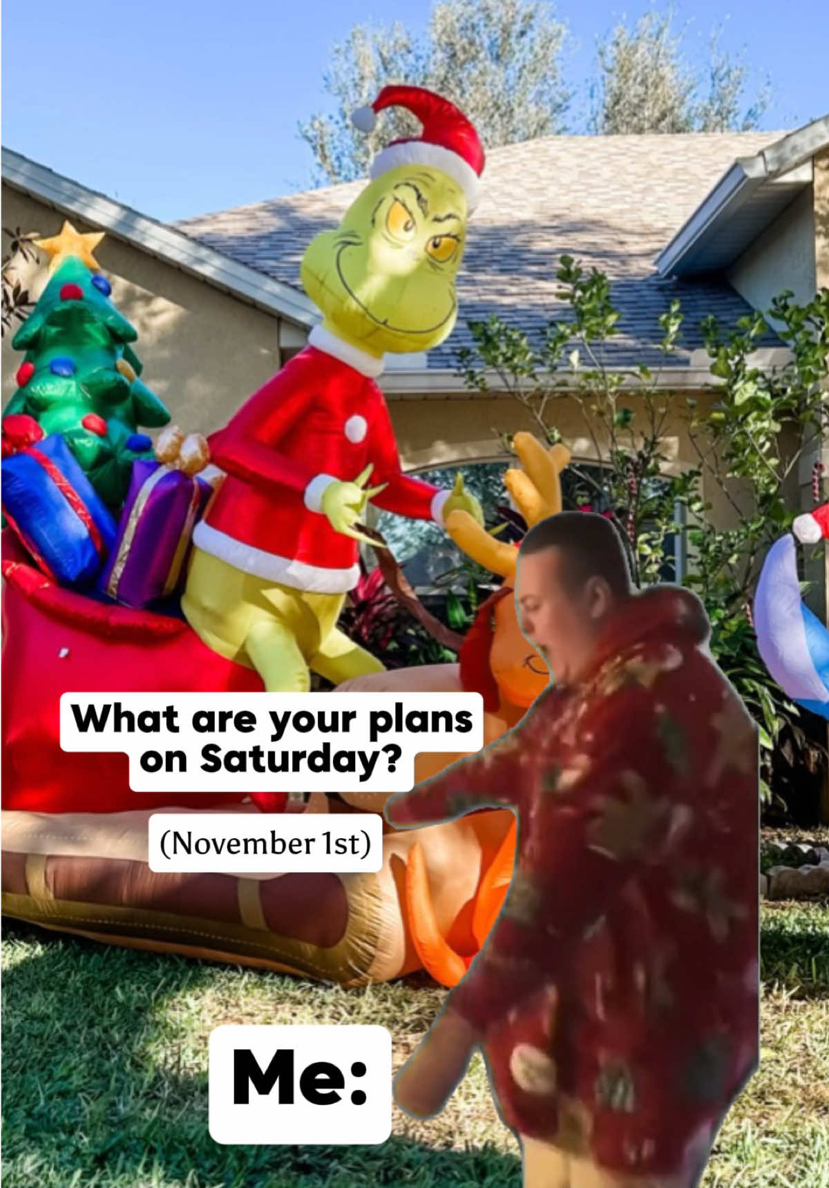 You better believe on November 1st I will officially enter my Mariah Carey era. 🎤✨ Don’t mind me—just jamming out to Christmas music, decorating the house, dancing with my inflatables and pretending it’s snowing in Florida. ❄️🎄☀️  #Christmas #decorate #christmastime #holidays #Meme 