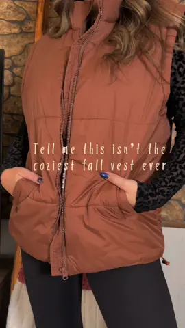 This oversized vest is giving warm without the bulk energy 🤎 Perfect for layering with knits, long sleeves, or your favorite basics. Effortless, comfy, and made for all your fall plans 🍁  vibes are unmatched. #FallOutfitIdeas #PufferVest #TikTokShopFinds #CozyStyle #blackfridaydeals 