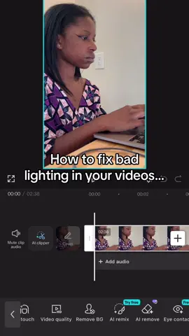 How to fix bad lighting with CapCut #capcutambassador #capcut #capcutpioneer 