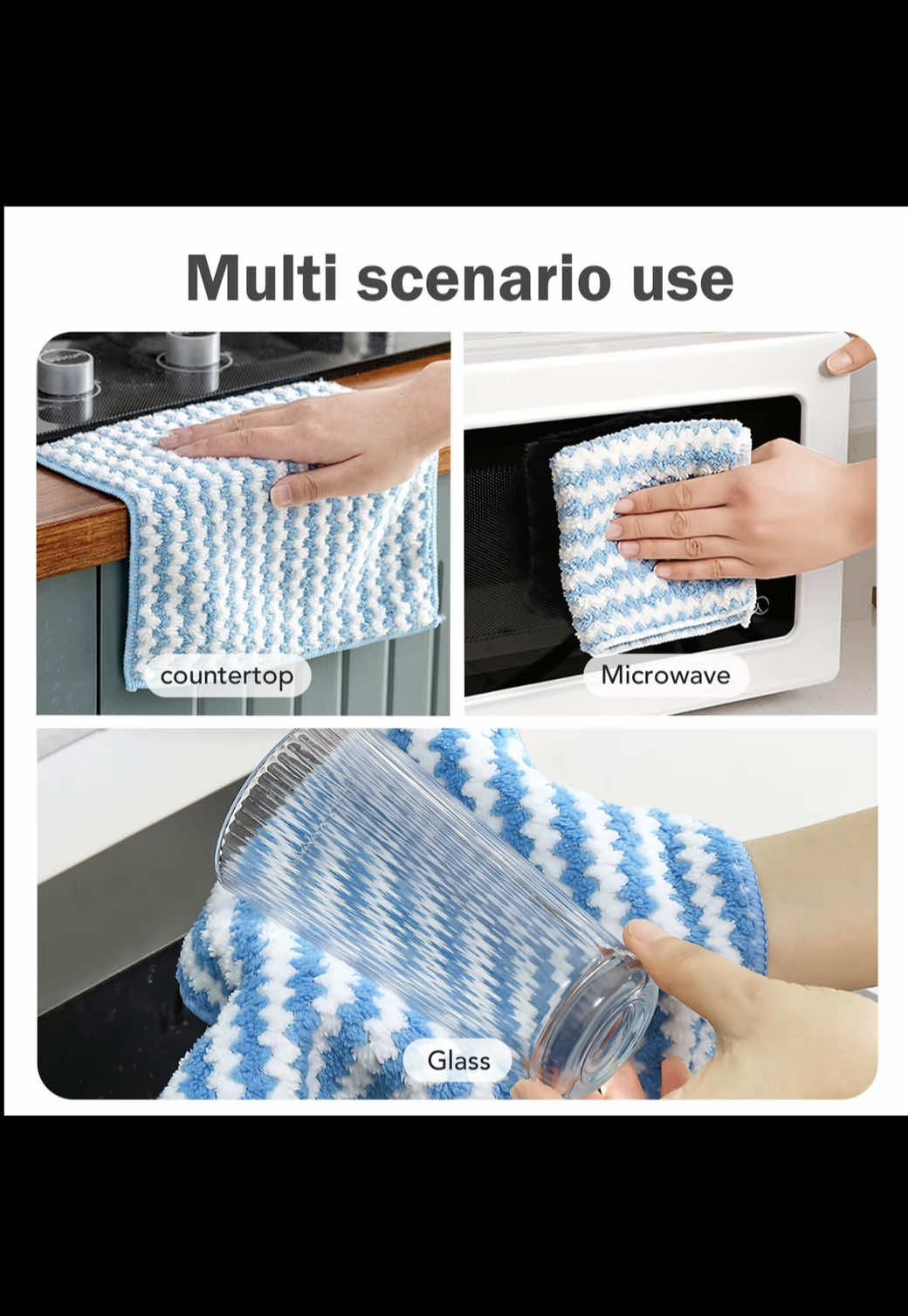 10 Counts Kitchen Dish Towels, Super Absorbent Washing Dishes Kitchen Towels, Soft Dish Rags for Drying Dishes Kitchen Cleaning Clothes, Random Color. @Wavhang #towel #towels #cleaningtowel #cleaningcloth 