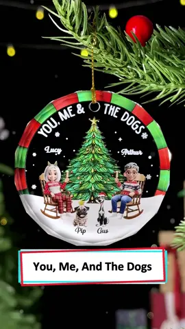 This Christmas ornament keeps our little family, dogs included, close to heart 💖 #wanderprints #personalized #gifts #Christmas #doglover