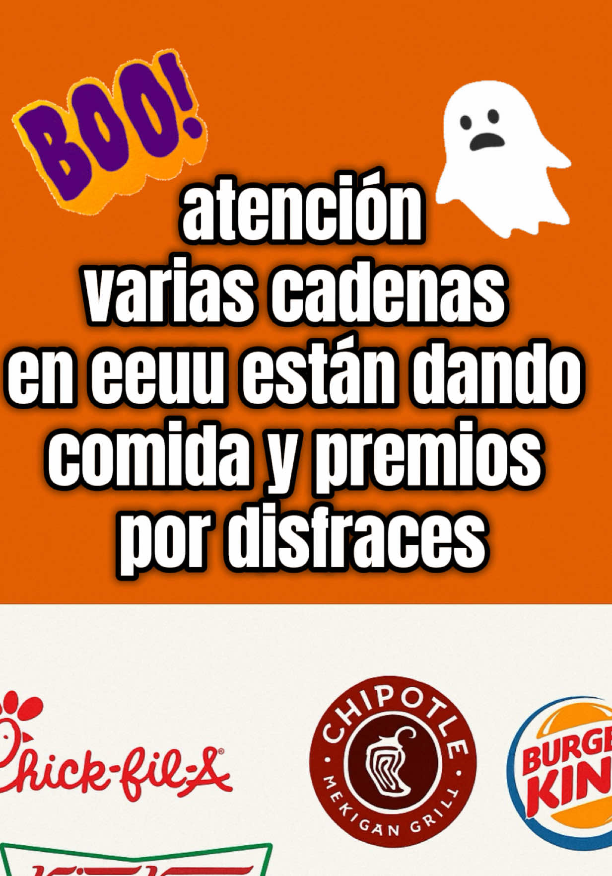 promociones activas por halloween en estados unidos chick fil a chipotle krispy kreme qdoba y burger king tienen comida y descuentos por disfraces  #chickfila #halloweenusa #burgerking #chipotle #krispykreme @Krispy Kreme @Chipotle @QDOBA 