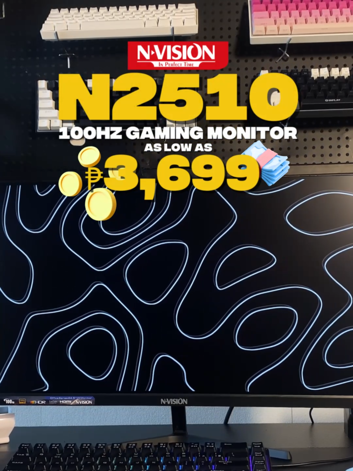 Mas smooth na gameplay, mas solid na setup 💪 NVision N2510 — 100Hz refresh rate, 5ms response time 🔥 Perfect sa casual gaming at everyday use! 🖥️✨#budget #gamer #DeskSetup #monitor #OfficeSetup #WorkFromHome #StudySetup