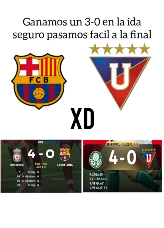 Remontada HISTORICA de palmeiras a la liga de Quito como la de Liverpool al fc Barcelona