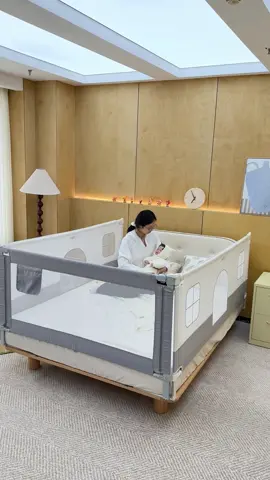 Perfect bed rail for safe😇#momhack #parentsoftiktok #baby #foryoupage #safety 