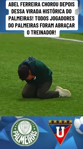 ABEL FERREIRA CHOROU DEPOIS DESSA VIRADA HISTÓRICA DO PALMEIRAS! TODOS JOGADORES DO PALMEIRAS FORAM ABRAÇAR O TREINADOR #libertadores #PalmeirasxLdu #palmeiras #LDU #esporteviral 