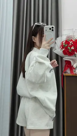 Set Bộ Nỉ Cổ Trụ Nữ Chất Nỉ Ép Hàn #setboxinh #setni #setxinh #setdoxinh #thoitrangnu 