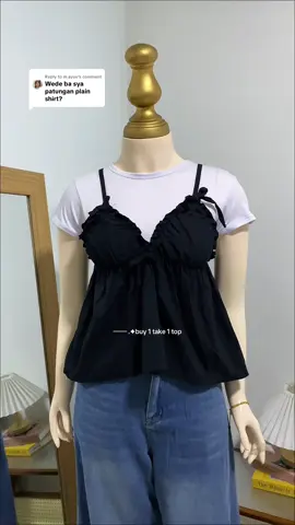 Replying to @m.ayuu buy 1 take 1 coquette linen top 🖤🤍 #linentop #topsforwomen #sleeveless #affordablefashion #fyp 