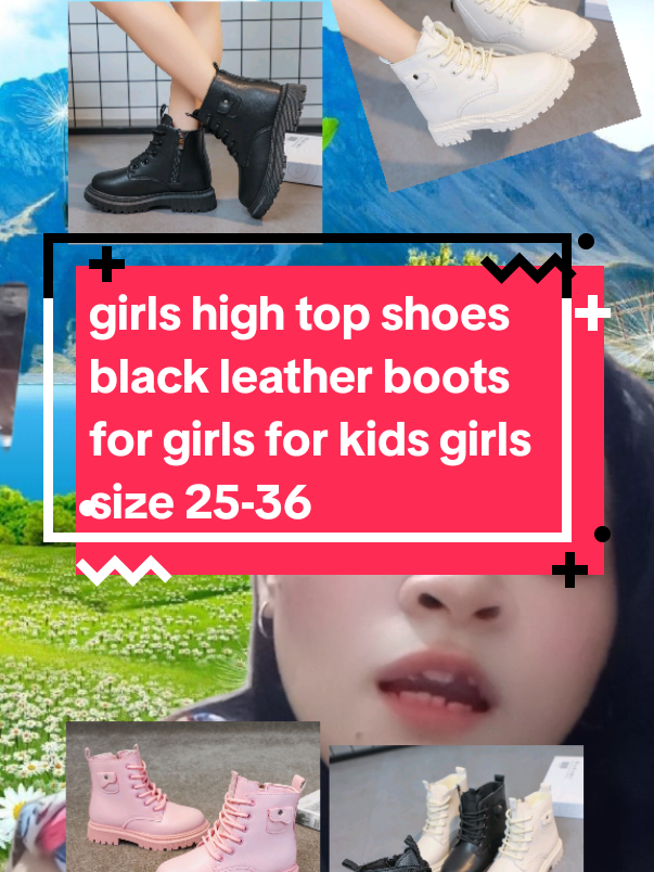 girls high top shoes black leather boots for girls for kids girls size 25-36 #shoes #bootsforkids #girls #fypspotted #affiliatemarketing 