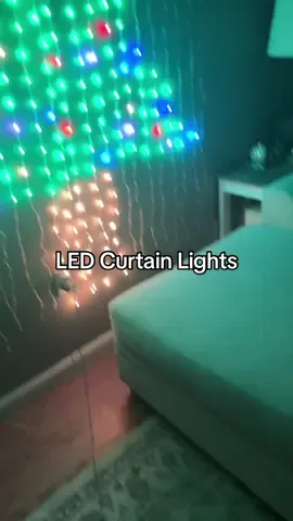 These curtain lights are so much fun!!😍 for all the holidays or just hanging in your room for extra decor they look so good! #curtainlights #christmaslights #christmaslight #christmaslightshow #ledlights 