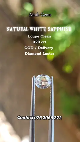 Pure as your soul, Ceylon White Sapphire with Diamond Sparkle. This wonderful 90 points stone with Flawless Clarity which has cut into an oval shape to get the maximum Luster from the stone is now available in stock. #whitesapphire #ovaldiamond #airahgems #fyp #gems 