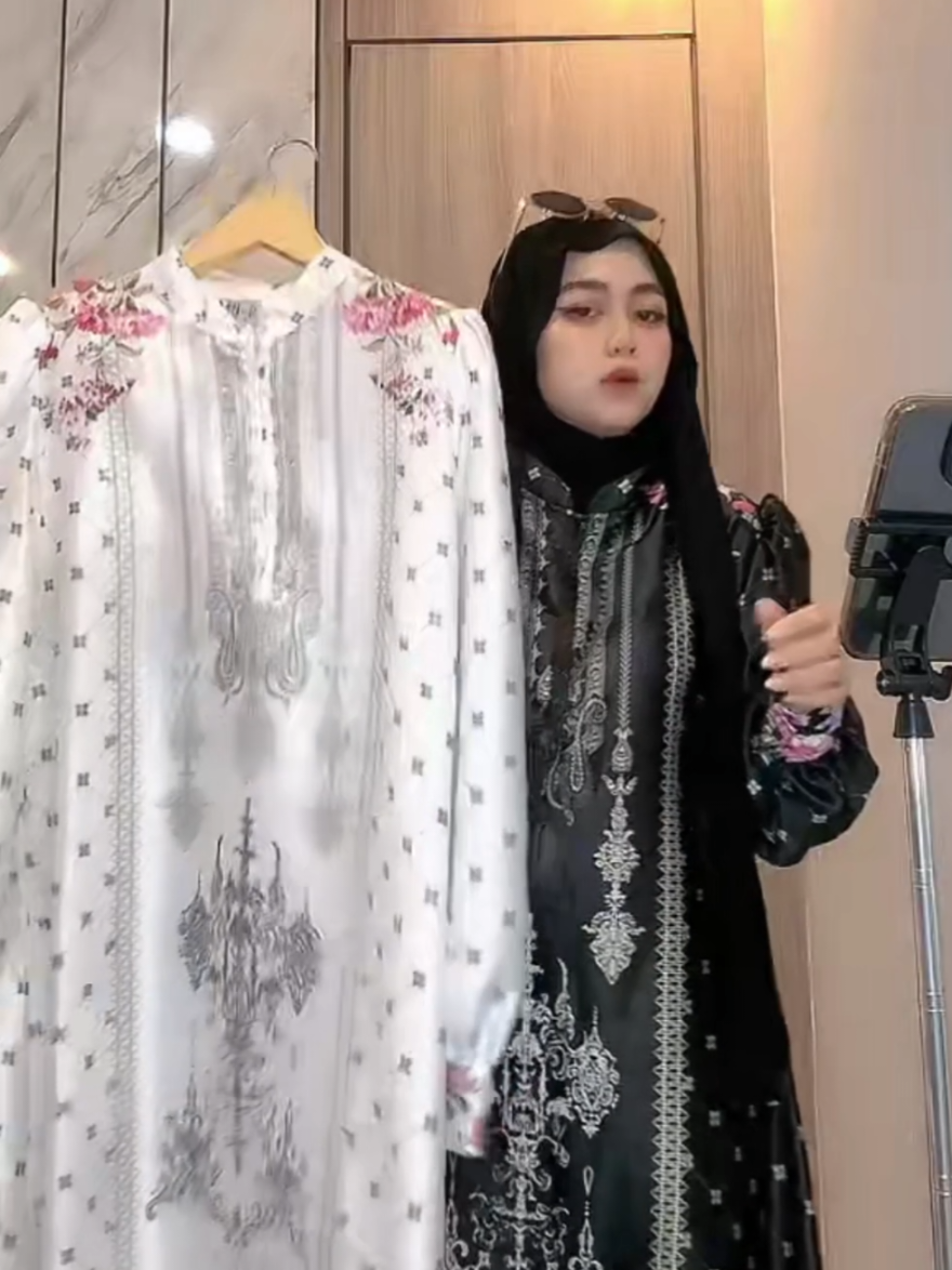 Gamis Rohwa Silk Gamis Silk simple mewah Lebaran 2026 - gaun wanita #trending #trendingvideo #nyamandipakai #gamis #klikkeranjangkuning👆 