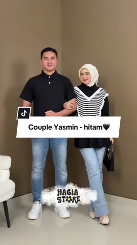 Auto mencuri pandangan lah kalau pakai baju couplenya secakep ini🖤 #hagiastore #TikTokFashion #couplegoals #bajupasangan 