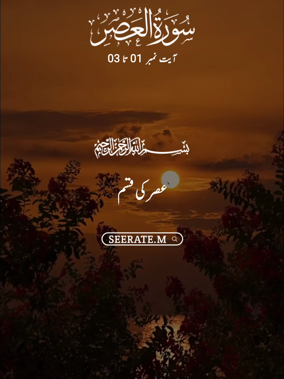 Quran kareem with translation 😍  surat asar ayat no 01 to 03 #quran #hadees #islam #seerate_m #viral 