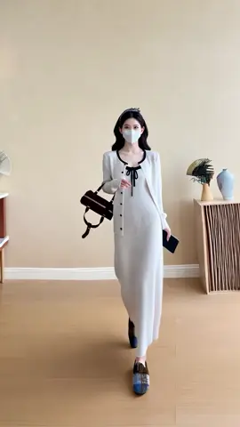 Set Đầm Váy Bầu Len Thỏ Cao Cấp , váy bầu len phong cách tiểu thư  #dobauxinh #dobau #quanaobau #dambau #vaybau 