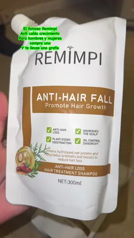 Compre 1 y obtenga 1 gratis REMIMPI Anti Hair Fall Hair Fall Champú de tratamiento Control de aceite Anti caspa Cuidado del cabello Ginseng Ginger Ayuda al crecimiento del cabello Jojoba Avena Repair Reduce la pérdida de cabello Limpiador del cuero cabelludo Acondicionador 300ML #remimpi #champu #tiktokshopblackfriday 