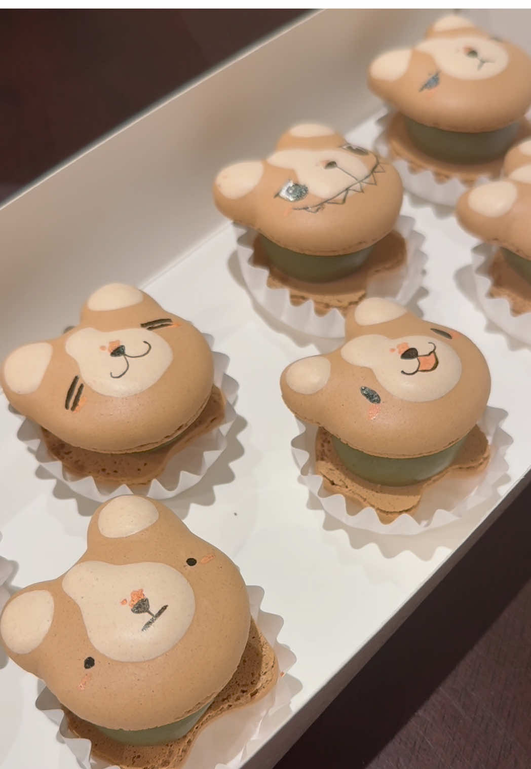 turning pets into macarons 🥹🤎🫶🏻 #custommacarons #castrovalley #bayarea #partyfavors #desserttable    