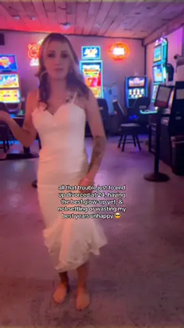 on the bright side, i might actually get a real wedding now 🤣😎 #divorce #allthattrouble #humor #tattoos