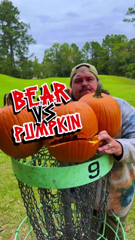 BEAR vs. PUMPKIN: THE SHOWDOWN. Happy Halloween weekend! We decided to find out what's stronger: a full bag of discs or some unsuspecting pumpkins. Turns out, pumpkins are pretty tough... but they're no match for a disc golfer who refuses to quit. This is what happens when the Pumpkin Monster comes out to play!