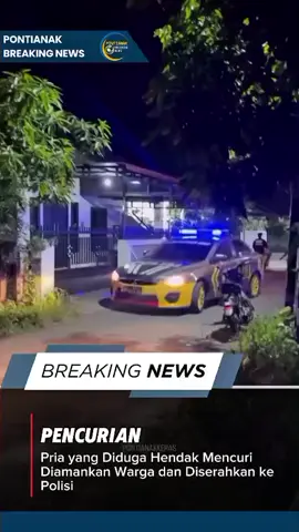 Seorang pria diamankan warga di Gang Fajar Kencana, Pontianak Barat, pada Kamis malam karena diduga hendak melakukan pencurian. Pria tersebut kini telah diserahkan ke pihak kepolisian untuk proses penyelidikan lebih lanjut. Sumber: @pontianakkeras.id  #pontianakinformasi #pontianakbreakingnews #infopontianak #pontianak #infokalbar 