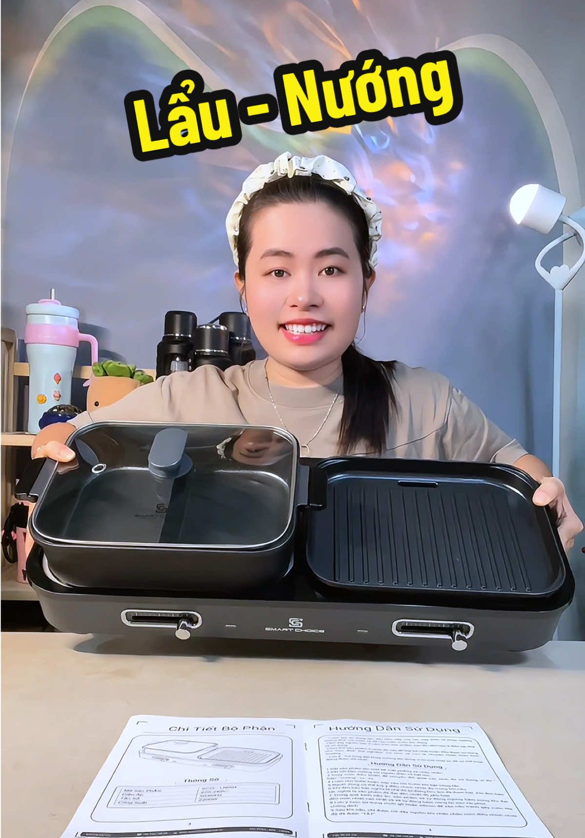 Bếp Lẩu Nướng 2 trong 1, SmartChoice Bảo hành 12 tháng #hongthuyone5 #beplaunuong #chaonuong #bepnuong #nauan 