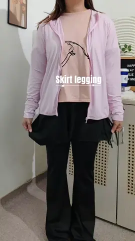 Bila pakai legging ni dah tak perlu beli skirt lagii, cutting bootcut pakai auto nampak tinggi😍#leggingskirt #sportwear #seluarsukan 