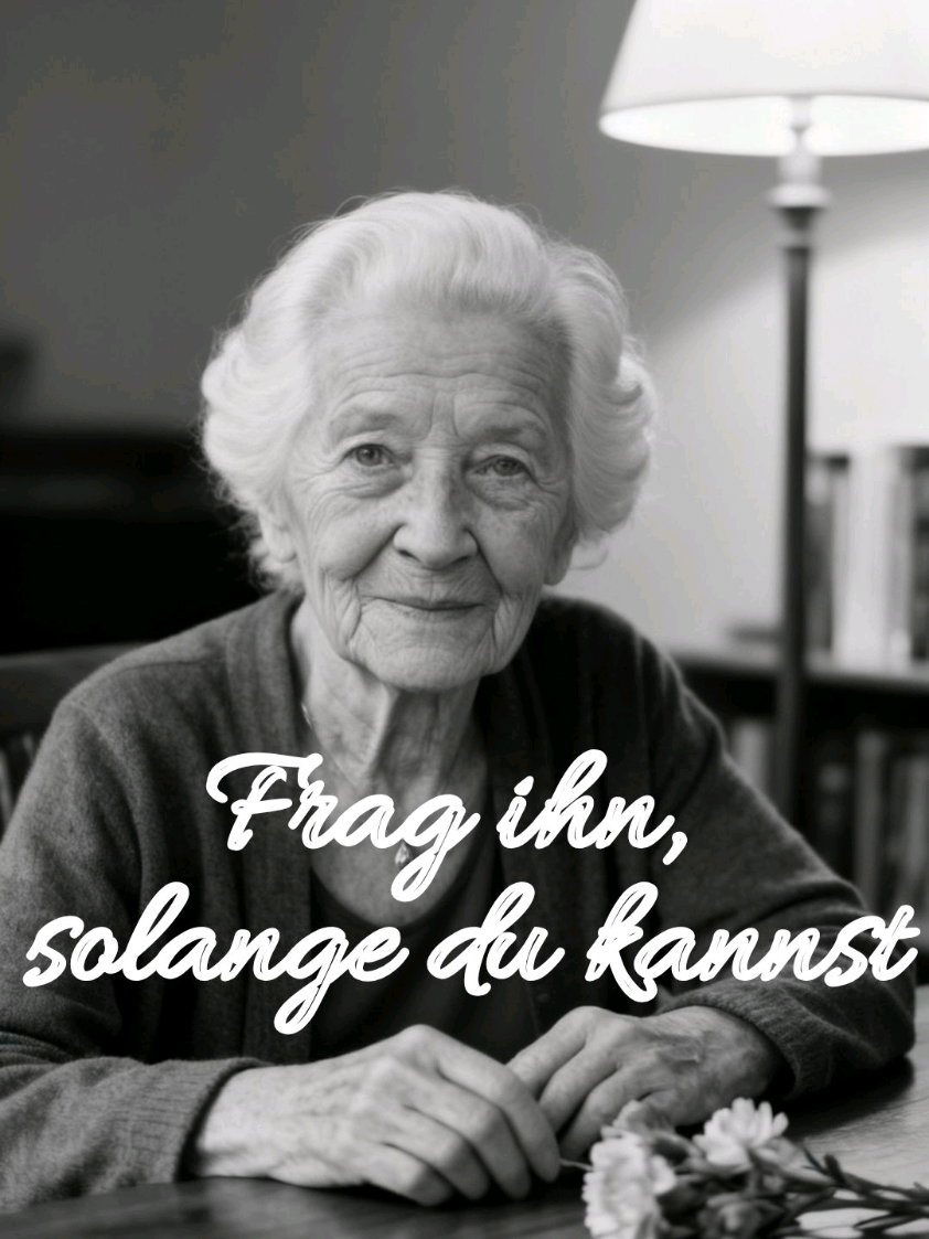 Manchmal denken wir, wir hätten noch Zeit.        Doch eines Tages bleibt nur das, was wir nie gefragt haben. 🤍 #oma #herz #hopecore #wisdom #familie 