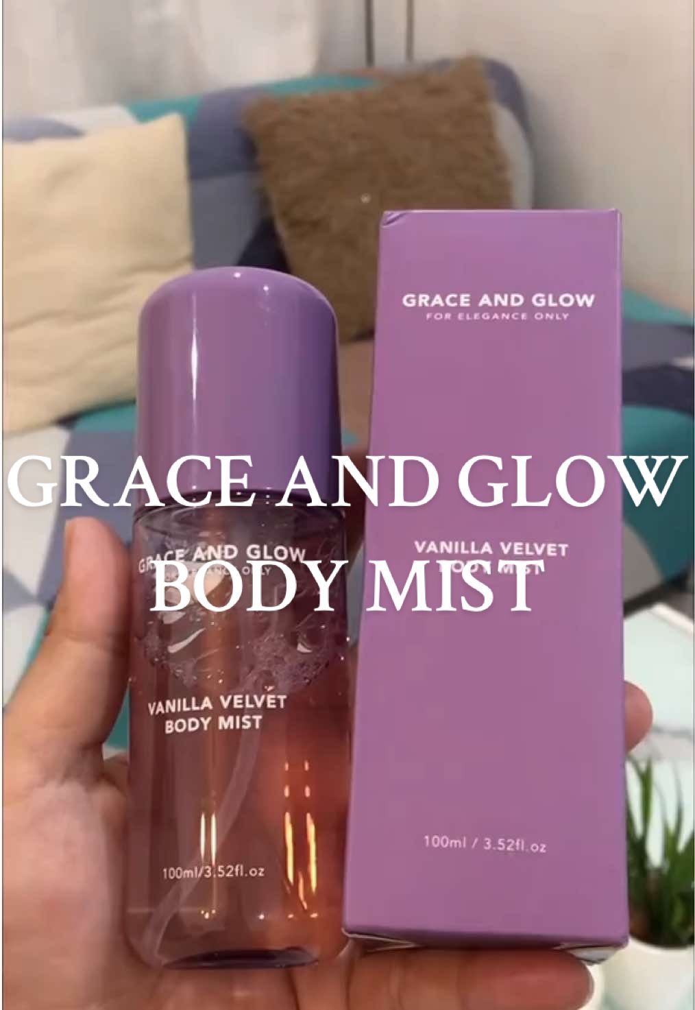 “24 HOURS VANILLA VELVET BODY MIST SCENT OF GRACE AND GLOW, GET YOURS NOW!!” 🪻✨#perfumetiktok #fyp #trending #viralvideo #graceandglow 