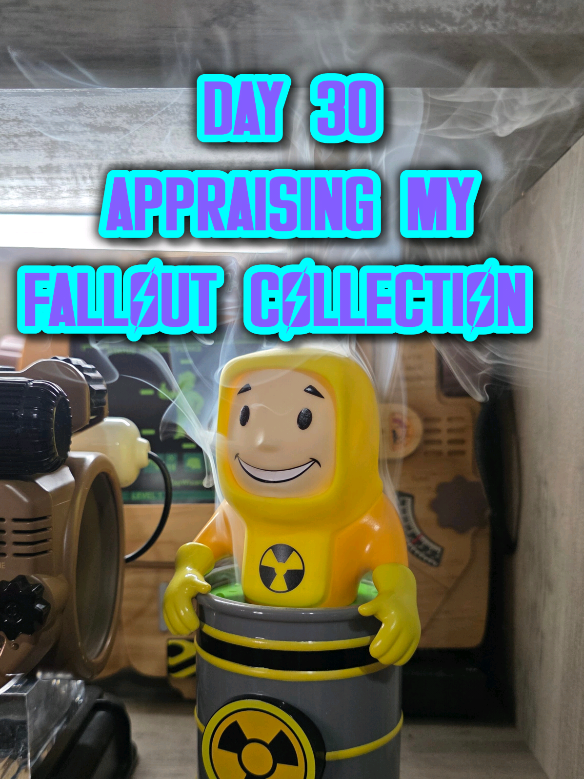 Day 30 appraising my Fallout Collection! We got some goodies on this shelf including the super rare fully functioning Pip-Boy 3000 Deluxe Bluetooth Edition!  #fallout #falloutdaily #day30 #falloutcollector #pipboy3000 