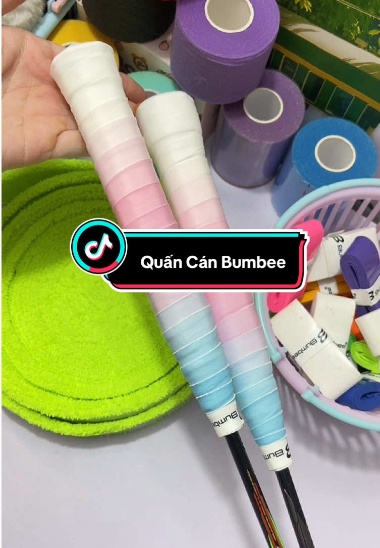 Quấn cán vợt cầu lông loang màu Bumbee 🏸 #caulong #badminton #quancanvotcaulong #cuoncanvotcaulong #quancanloangmau 