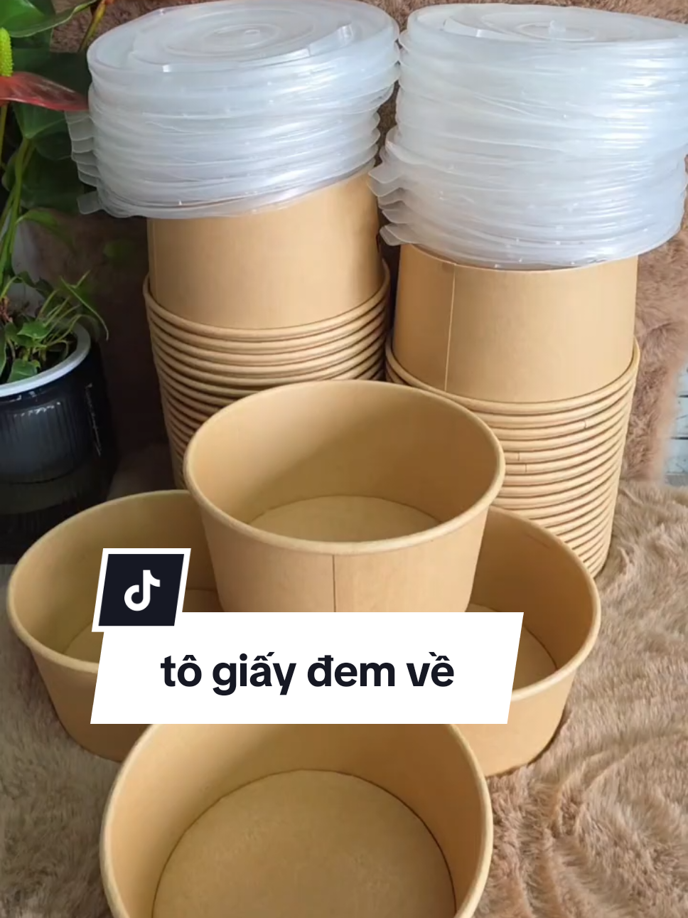 tô giấy đem về dung tích 1000ml đựng được đồ nóng và lạnh #togiay #togiaykraft #togiay1000ml #nguyenlieumicay #micaychibi 