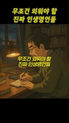 무조건 외워야할 진짜 인생명언들 . . 쇼펜하우어 인생수업 1,2 책 할인 구매링크는 제 프로필 링크에 있습니다. 인생지혜가 담긴 매일 울림있는 영상을 올리겠습니다. 팔로우 하시고 매일 지혜로운 영상 받아보세요.