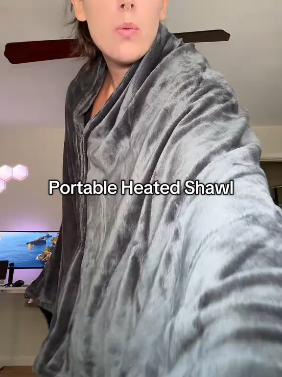 I needed this years ago @Coolol #portableheatedshawl #heatedshawl #portableheatedblanket #winteressential