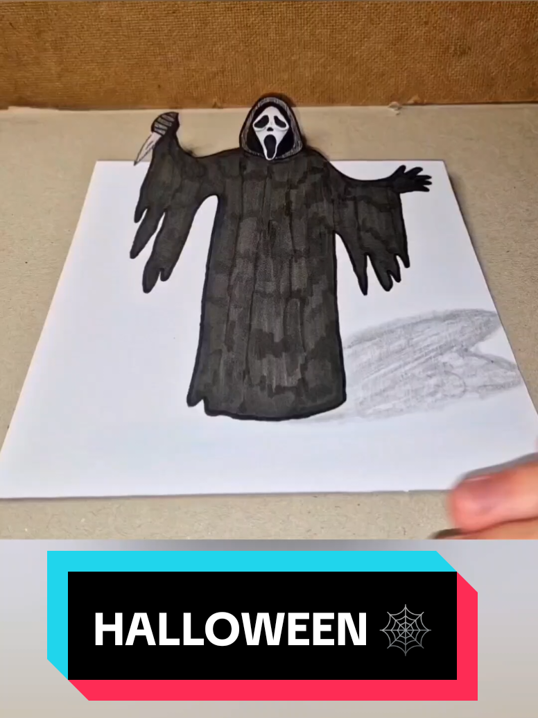 Happy Halloween 🕸 3D Drawing SCREAM ☠️ #halloween2025 #3ddrawing #halloweencraft #DIY #viral 