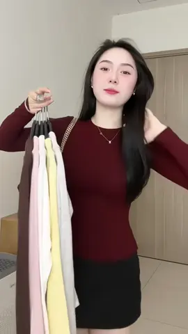 Áo Thun Cổ Tròn Dài Tay nữ #aothundaitay #phoidodep #thoitrangnu #xuhuongtiktok 