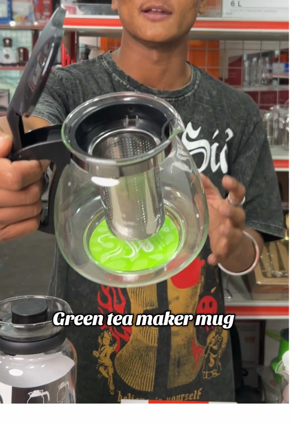 Green tea maker mug  Delivery available all nepal. To order now. Call: 9802347626 Insta: moosto_com #foryoupagе #goviral #viraltiktok #greenteamug #glassmug 